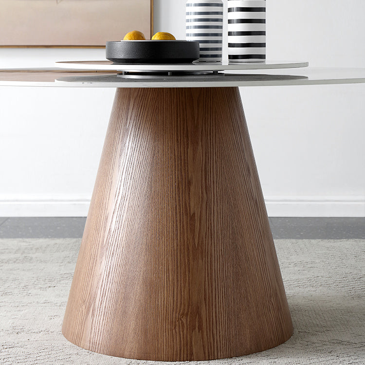 Contemporary Round Shape Gray Table Standard Sintered Stone Dining Table for Kitchen Clearhalo ' dining_table' 'Dining Tables & Seating' 'Dining Tables' 'furn' 'furn_dining_table' 'Furniture' 'furniture_dining_table' 'Kitchen & Dining Furniture' 'kitchen&dining_furn' 'kitchen' 'kitchen_dining_table' 4156407