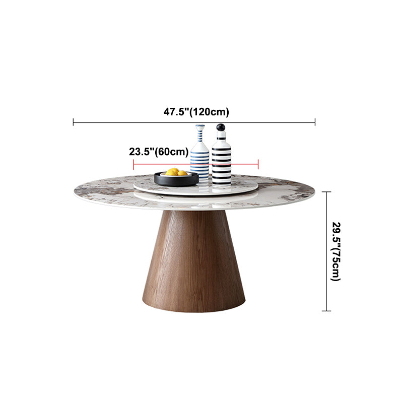 Contemporary Round Shape Gray Table Standard Sintered Stone Dining Table for Kitchen Clearhalo ' dining_table' 'Dining Tables & Seating' 'Dining Tables' 'furn' 'furn_dining_table' 'Furniture' 'furniture_dining_table' 'Kitchen & Dining Furniture' 'kitchen&dining_furn' 'kitchen' 'kitchen_dining_table' 4156409