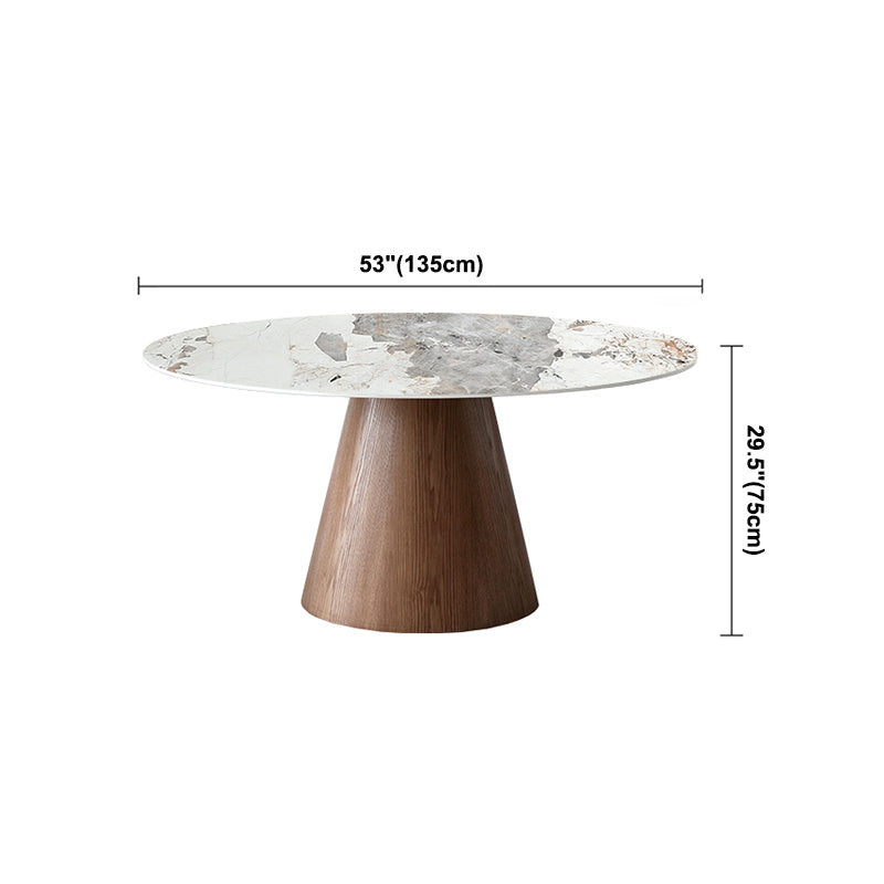 Contemporary Round Shape Gray Table Standard Sintered Stone Dining Table for Kitchen Clearhalo ' dining_table' 'Dining Tables & Seating' 'Dining Tables' 'furn' 'furn_dining_table' 'Furniture' 'furniture_dining_table' 'Kitchen & Dining Furniture' 'kitchen&dining_furn' 'kitchen' 'kitchen_dining_table' 4156410