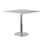 Metal Industrial Table Stainless Steel Top Dining Table with Pedestal Base Square 31.5"L x 31.5"W x 29.5"H Without Chairs Clearhalo ' dining_table' 'Dining Tables & Seating' 'Dining Tables' 'furn' 'furn_dining_table' 'Furniture' 'furniture_dining_table' 'Kitchen & Dining Furniture' 'kitchen&dining_furn' 'kitchen' 'kitchen_dining_table' 4156412