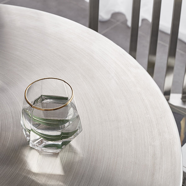 Metal Industrial Table Stainless Steel Top Dining Table with Pedestal Base Clearhalo ' dining_table' 'Dining Tables & Seating' 'Dining Tables' 'furn' 'furn_dining_table' 'Furniture' 'furniture_dining_table' 'Kitchen & Dining Furniture' 'kitchen&dining_furn' 'kitchen' 'kitchen_dining_table' 4156417