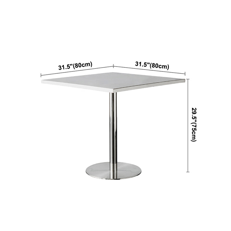 Metal Industrial Table Stainless Steel Top Dining Table with Pedestal Base Clearhalo ' dining_table' 'Dining Tables & Seating' 'Dining Tables' 'furn' 'furn_dining_table' 'Furniture' 'furniture_dining_table' 'Kitchen & Dining Furniture' 'kitchen&dining_furn' 'kitchen' 'kitchen_dining_table' 4156426