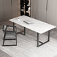 Rectangle Double Pedestal Industrial Table Fixed Table with Sintered Stone Clearhalo ' dining_table' 'Dining Tables & Seating' 'Dining Tables' 'furn' 'furn_dining_table' 'Furniture' 'furniture_dining_table' 'Kitchen & Dining Furniture' 'kitchen&dining_furn' 'kitchen' 'kitchen_dining_table' 4156429