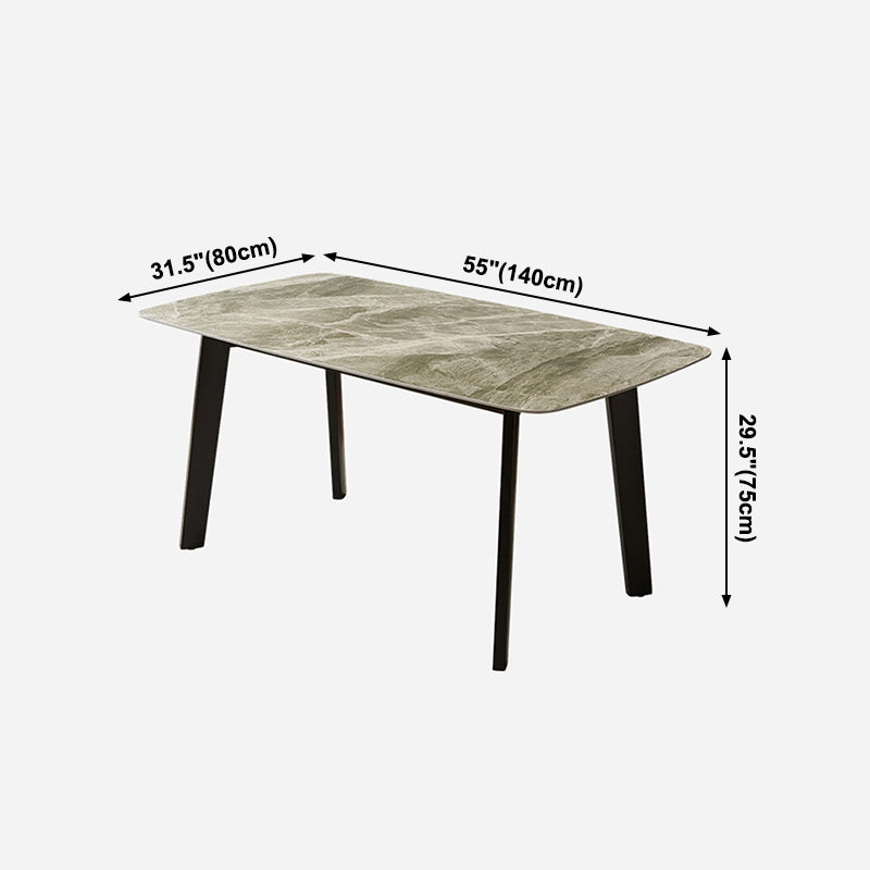 Sintered Stone Table Industrial 4 Legs Table for Dining Room Clearhalo ' dining_table' 'Dining Tables & Seating' 'Dining Tables' 'furn' 'furn_dining_table' 'Furniture' 'furniture_dining_table' 'Kitchen & Dining Furniture' 'kitchen&dining_furn' 'kitchen' 'kitchen_dining_table' 4156450