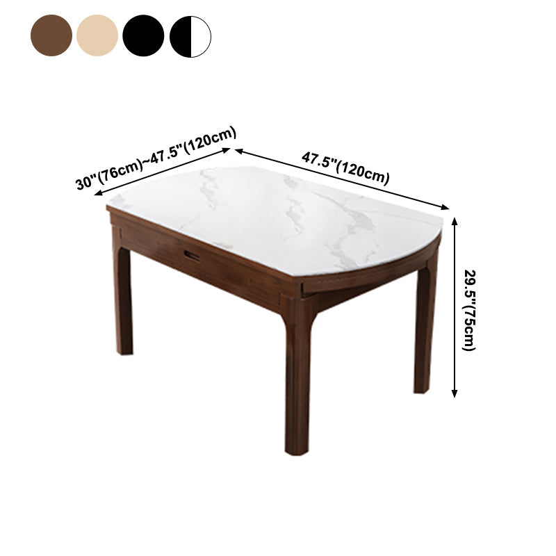 Minimalist Extendable Round Shape Table Standard Sintered Stone Dining Table for Kitchen Clearhalo ' dining_table' 'Dining Tables & Seating' 'Dining Tables' 'furn' 'furn_dining_table' 'Furniture' 'furniture_dining_table' 'Kitchen & Dining Furniture' 'kitchen&dining_furn' 'kitchen' 'kitchen_dining_table' 4156470