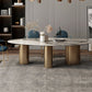 Oval Traditional Luxury Dining Table White Sintered Stone Table with 3 Metal Legs Clearhalo ' dining_table' 'Dining Tables & Seating' 'Dining Tables' 'furn' 'furn_dining_table' 'Furniture' 'furniture_dining_table' 'Kitchen & Dining Furniture' 'kitchen&dining_furn' 'kitchen' 'kitchen_dining_table' 4156474