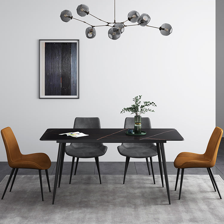 Sintered Stone Industrial Dining Table 4 Legs Base Rectangle Table for Home Clearhalo ' dining_table' 'Dining Tables & Seating' 'Dining Tables' 'furn' 'furn_dining_table' 'Furniture' 'furniture_dining_table' 'Kitchen & Dining Furniture' 'kitchen&dining_furn' 'kitchen' 'kitchen_dining_table' 4156482