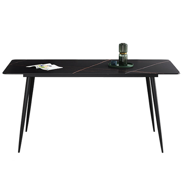 Sintered Stone Industrial Dining Table 4 Legs Base Rectangle Table for Home Without Chairs Clearhalo ' dining_table' 'Dining Tables & Seating' 'Dining Tables' 'furn' 'furn_dining_table' 'Furniture' 'furniture_dining_table' 'Kitchen & Dining Furniture' 'kitchen&dining_furn' 'kitchen' 'kitchen_dining_table' 4156485