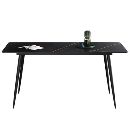 Sintered Stone Industrial Dining Table 4 Legs Base Rectangle Table for Home Without Chairs Clearhalo ' dining_table' 'Dining Tables & Seating' 'Dining Tables' 'furn' 'furn_dining_table' 'Furniture' 'furniture_dining_table' 'Kitchen & Dining Furniture' 'kitchen&dining_furn' 'kitchen' 'kitchen_dining_table' 4156485