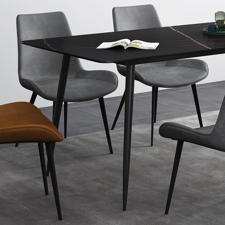 Sintered Stone Industrial Dining Table 4 Legs Base Rectangle Table for Home Clearhalo ' dining_table' 'Dining Tables & Seating' 'Dining Tables' 'furn' 'furn_dining_table' 'Furniture' 'furniture_dining_table' 'Kitchen & Dining Furniture' 'kitchen&dining_furn' 'kitchen' 'kitchen_dining_table' 4156486