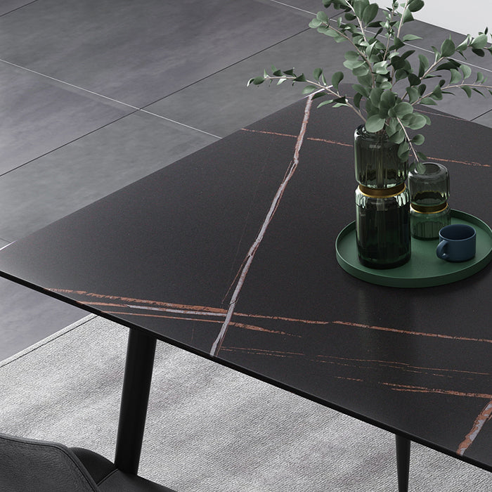 Sintered Stone Industrial Dining Table 4 Legs Base Rectangle Table for Home Clearhalo ' dining_table' 'Dining Tables & Seating' 'Dining Tables' 'furn' 'furn_dining_table' 'Furniture' 'furniture_dining_table' 'Kitchen & Dining Furniture' 'kitchen&dining_furn' 'kitchen' 'kitchen_dining_table' 4156487