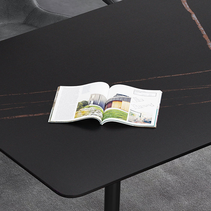Sintered Stone Industrial Dining Table 4 Legs Base Rectangle Table for Home Clearhalo ' dining_table' 'Dining Tables & Seating' 'Dining Tables' 'furn' 'furn_dining_table' 'Furniture' 'furniture_dining_table' 'Kitchen & Dining Furniture' 'kitchen&dining_furn' 'kitchen' 'kitchen_dining_table' 4156489