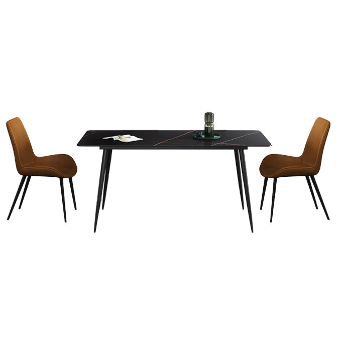 Sintered Stone Industrial Dining Table 4 Legs Base Rectangle Table for Home Clearhalo ' dining_table' 'Dining Tables & Seating' 'Dining Tables' 'furn' 'furn_dining_table' 'Furniture' 'furniture_dining_table' 'Kitchen & Dining Furniture' 'kitchen&dining_furn' 'kitchen' 'kitchen_dining_table' 4156490