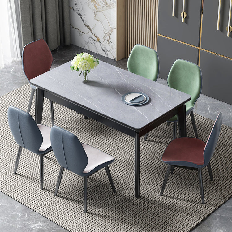 Midcentury Style Dining Room Collection Stone 4 Legs Indoor Dining Site Table Gray Without Chairs Clearhalo ' dining_table' 'Dining Tables & Seating' 'Dining Tables' 'furn' 'furn_dining_table' 'Furniture' 'furniture_dining_table' 'Kitchen & Dining Furniture' 'kitchen&dining_furn' 'kitchen' 'kitchen_dining_table' 4156497