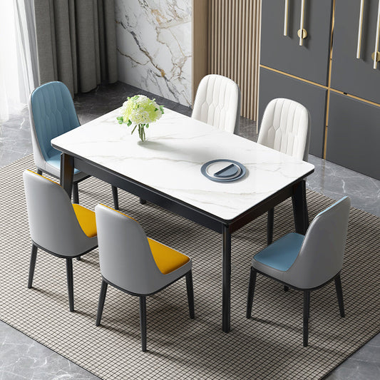Midcentury Style Dining Room Collection Stone 4 Legs Indoor Dining Site Table