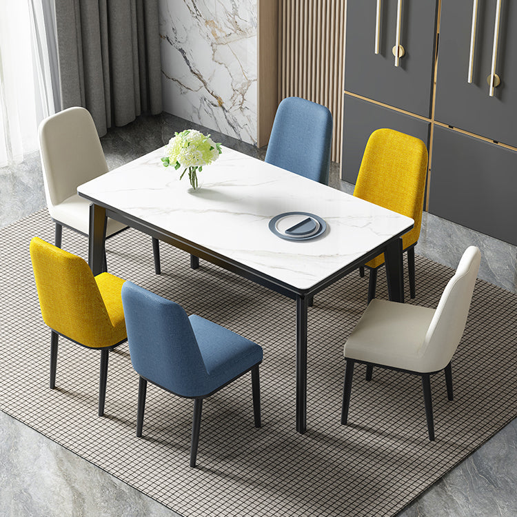 Midcentury Style Dining Room Collection Stone 4 Legs Indoor Dining Site Table Clearhalo ' dining_table' 'Dining Tables & Seating' 'Dining Tables' 'furn' 'furn_dining_table' 'Furniture' 'furniture_dining_table' 'Kitchen & Dining Furniture' 'kitchen&dining_furn' 'kitchen' 'kitchen_dining_table' 4156508