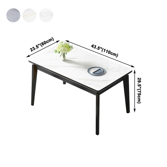 Midcentury Style Dining Room Collection Stone 4 Legs Indoor Dining Site Table