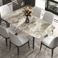Contemporary Sintered Stone Dining Table Gray Rectangle Dining Table for Kitchen Clearhalo ' dining_table' 'Dining Tables & Seating' 'Dining Tables' 'furn' 'furn_dining_table' 'Furniture' 'furniture_dining_table' 'Kitchen & Dining Furniture' 'kitchen&dining_furn' 'kitchen' 'kitchen_dining_table' 4156513