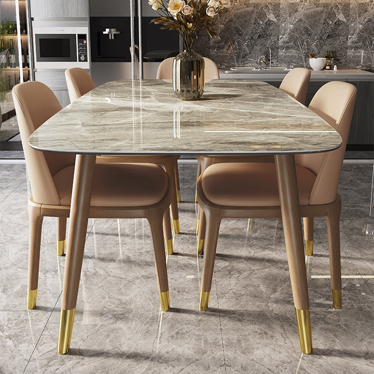 Solid Wood Contemporary Rectangular Table Sintered Stone Top Table with Wood Legs Clearhalo ' dining_table' 'Dining Tables & Seating' 'Dining Tables' 'furn' 'furn_dining_table' 'Furniture' 'furniture_dining_table' 'Kitchen & Dining Furniture' 'kitchen&dining_furn' 'kitchen' 'kitchen_dining_table' 4156524