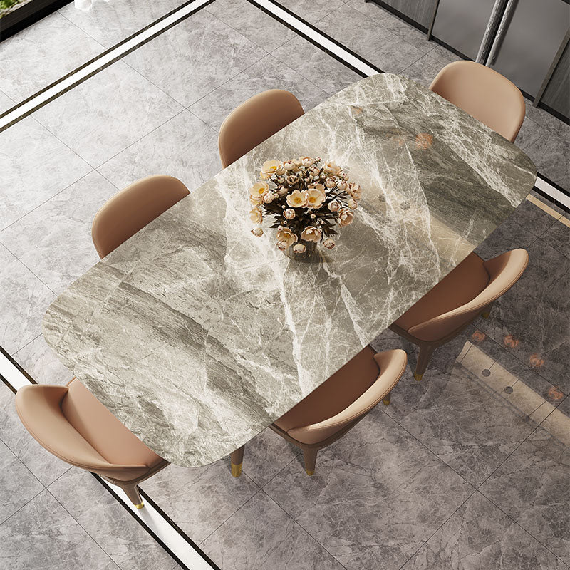 Solid Wood Contemporary Rectangular Table Sintered Stone Top Table with Wood Legs Clearhalo ' dining_table' 'Dining Tables & Seating' 'Dining Tables' 'furn' 'furn_dining_table' 'Furniture' 'furniture_dining_table' 'Kitchen & Dining Furniture' 'kitchen&dining_furn' 'kitchen' 'kitchen_dining_table' 4156525