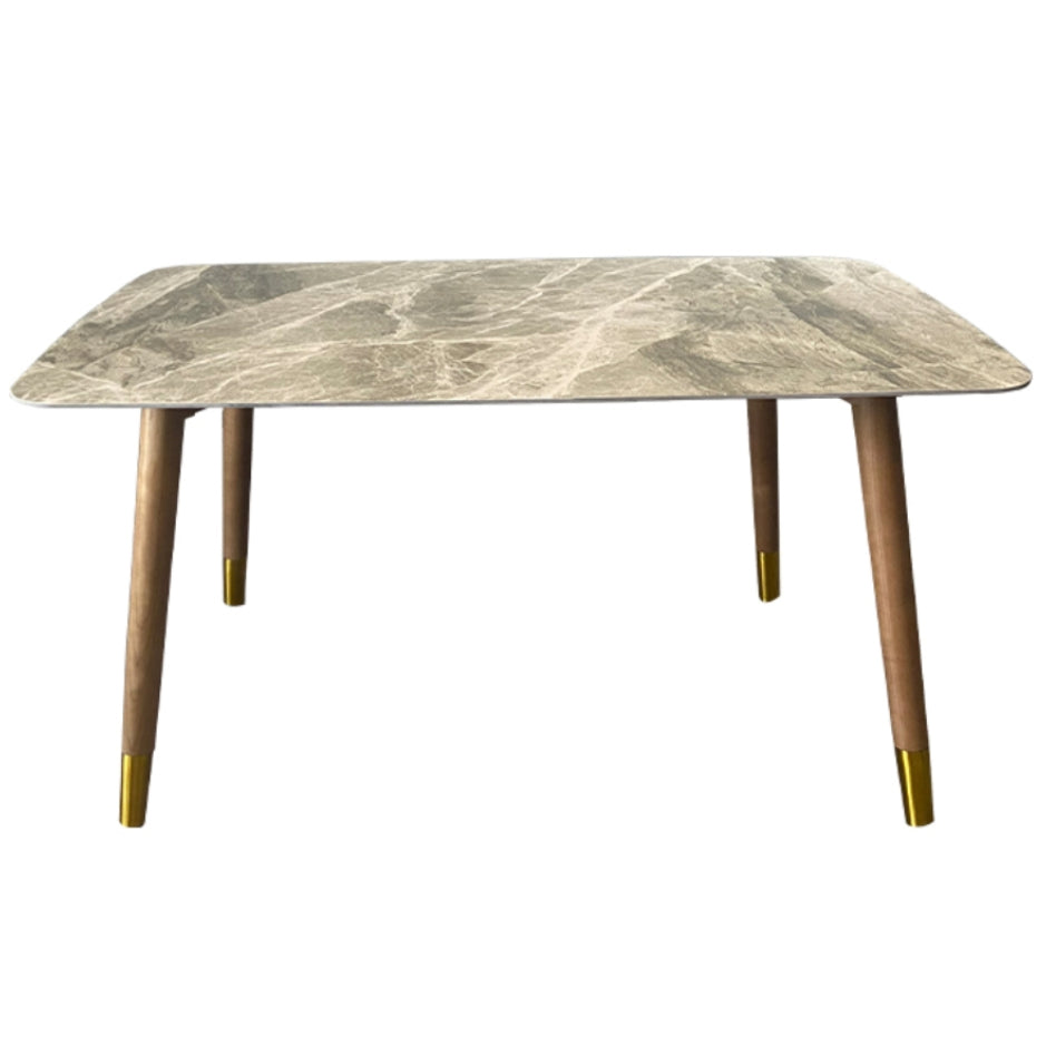 Solid Wood Contemporary Rectangular Table Sintered Stone Top Table with Wood Legs Without Chairs Clearhalo ' dining_table' 'Dining Tables & Seating' 'Dining Tables' 'furn' 'furn_dining_table' 'Furniture' 'furniture_dining_table' 'Kitchen & Dining Furniture' 'kitchen&dining_furn' 'kitchen' 'kitchen_dining_table' 4156528