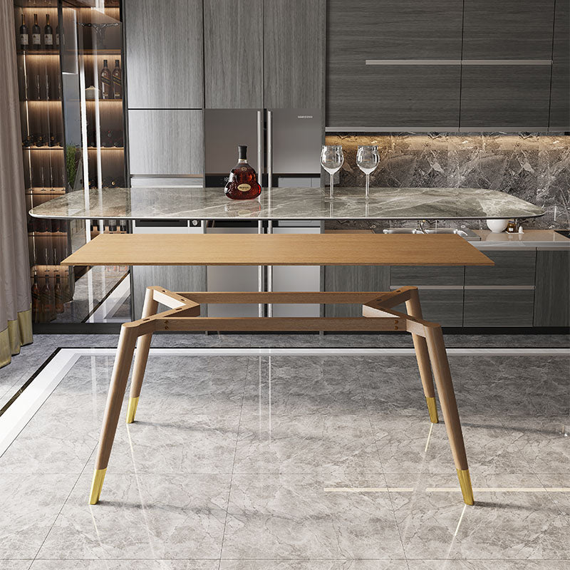 Solid Wood Contemporary Rectangular Table Sintered Stone Top Table with Wood Legs Clearhalo ' dining_table' 'Dining Tables & Seating' 'Dining Tables' 'furn' 'furn_dining_table' 'Furniture' 'furniture_dining_table' 'Kitchen & Dining Furniture' 'kitchen&dining_furn' 'kitchen' 'kitchen_dining_table' 4156529