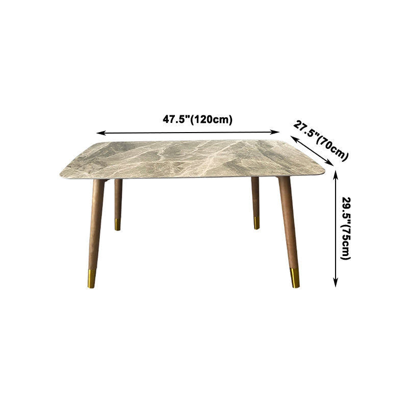Solid Wood Contemporary Rectangular Table Sintered Stone Top Table with Wood Legs Clearhalo ' dining_table' 'Dining Tables & Seating' 'Dining Tables' 'furn' 'furn_dining_table' 'Furniture' 'furniture_dining_table' 'Kitchen & Dining Furniture' 'kitchen&dining_furn' 'kitchen' 'kitchen_dining_table' 4156530