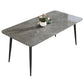 Modern Style Dining Table Rectangle Sintered Stone Dining Table with Black Frame Gray Without Chairs Clearhalo ' dining_table' 'Dining Tables & Seating' 'Dining Tables' 'furn' 'furn_dining_table' 'Furniture' 'furniture_dining_table' 'Kitchen & Dining Furniture' 'kitchen&dining_furn' 'kitchen' 'kitchen_dining_table' 4156577
