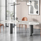 Metal Contemporary Rectangular Table Sintered Stone Indoor Table for Dining Room Clearhalo ' dining_table' 'Dining Tables & Seating' 'Dining Tables' 'furn' 'furn_dining_table' 'Furniture' 'furniture_dining_table' 'Kitchen & Dining Furniture' 'kitchen&dining_furn' 'kitchen' 'kitchen_dining_table' 4156586