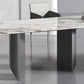 Metal Contemporary Rectangular Table Sintered Stone Indoor Table for Dining Room Clearhalo ' dining_table' 'Dining Tables & Seating' 'Dining Tables' 'furn' 'furn_dining_table' 'Furniture' 'furniture_dining_table' 'Kitchen & Dining Furniture' 'kitchen&dining_furn' 'kitchen' 'kitchen_dining_table' 4156592