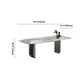 Metal Contemporary Rectangular Table Sintered Stone Indoor Table for Dining Room Clearhalo ' dining_table' 'Dining Tables & Seating' 'Dining Tables' 'furn' 'furn_dining_table' 'Furniture' 'furniture_dining_table' 'Kitchen & Dining Furniture' 'kitchen&dining_furn' 'kitchen' 'kitchen_dining_table' 4156594