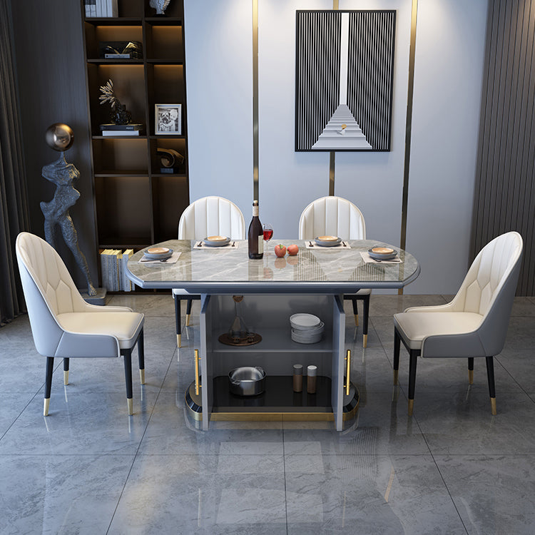 Round Traditional Luxury Dining Table Sintered Stone Table with Pedestal Base Clearhalo ' dining_table' 'Dining Tables & Seating' 'Dining Tables' 'furn' 'furn_dining_table' 'Furniture' 'furniture_dining_table' 'Kitchen & Dining Furniture' 'kitchen&dining_furn' 'kitchen' 'kitchen_dining_table' 4156609