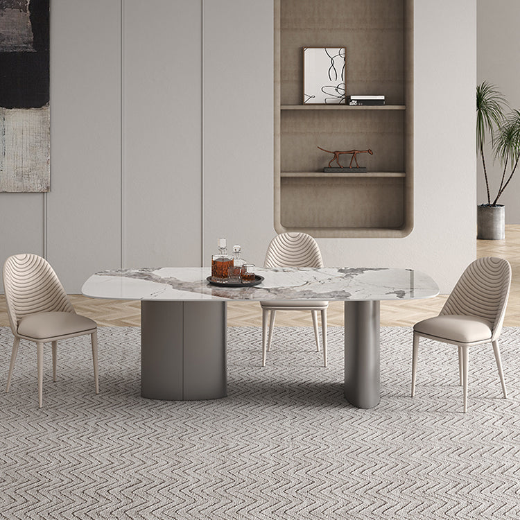 Metal Modern Rectangle Indoor Table Sintered Stone Dining Table for Kitchen and Dining Room Clearhalo ' dining_table' 'Dining Tables & Seating' 'Dining Tables' 'furn' 'furn_dining_table' 'Furniture' 'furniture_dining_table' 'Kitchen & Dining Furniture' 'kitchen&dining_furn' 'kitchen' 'kitchen_dining_table' 4156614