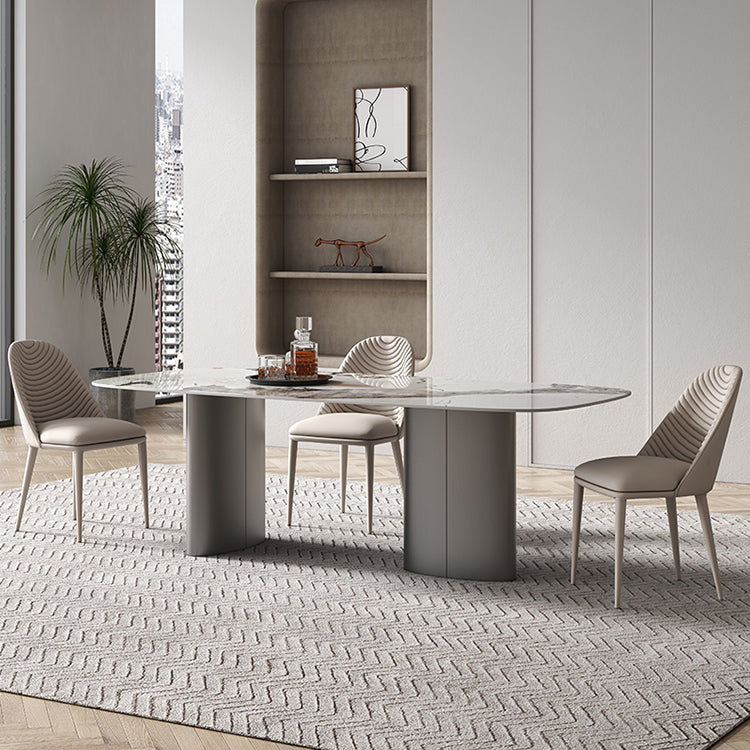 Metal Modern Rectangle Indoor Table Sintered Stone Dining Table for Kitchen and Dining Room Clearhalo ' dining_table' 'Dining Tables & Seating' 'Dining Tables' 'furn' 'furn_dining_table' 'Furniture' 'furniture_dining_table' 'Kitchen & Dining Furniture' 'kitchen&dining_furn' 'kitchen' 'kitchen_dining_table' 4156616