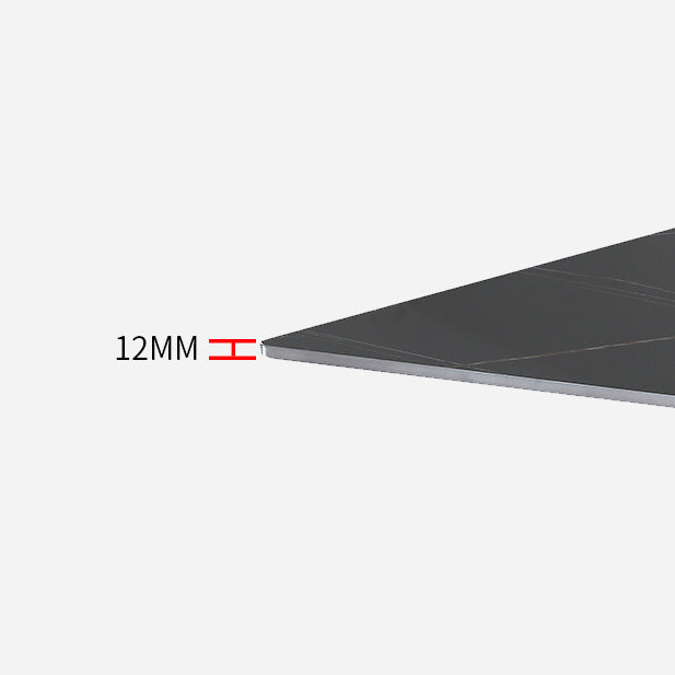 Modern Style Dining Table Rectangle Sintered Stone Pedestal Table with Black Frame Clearhalo ' dining_table' 'Dining Tables & Seating' 'Dining Tables' 'furn' 'furn_dining_table' 'Furniture' 'furniture_dining_table' 'Kitchen & Dining Furniture' 'kitchen&dining_furn' 'kitchen' 'kitchen_dining_table' 4156633