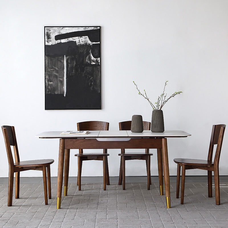 Rectangle Mid-Century Modern Dining Table White Sintered Stone Table with 4 Legs Clearhalo ' dining_table' 'Dining Tables & Seating' 'Dining Tables' 'furn' 'furn_dining_table' 'Furniture' 'furniture_dining_table' 'Kitchen & Dining Furniture' 'kitchen&dining_furn' 'kitchen' 'kitchen_dining_table' 4156640