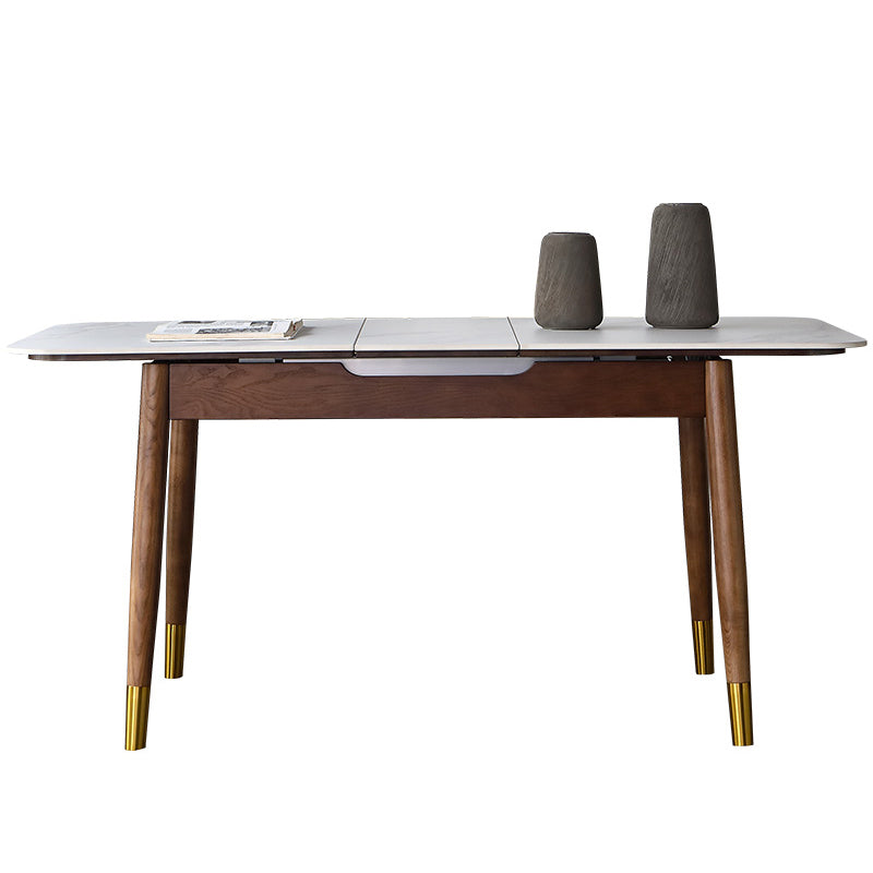 Rectangle Mid-Century Modern Dining Table White Sintered Stone Table with 4 Legs Without Chairs Clearhalo ' dining_table' 'Dining Tables & Seating' 'Dining Tables' 'furn' 'furn_dining_table' 'Furniture' 'furniture_dining_table' 'Kitchen & Dining Furniture' 'kitchen&dining_furn' 'kitchen' 'kitchen_dining_table' 4156643