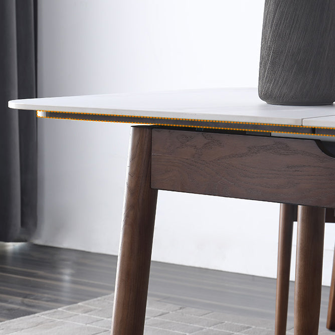 Rectangle Mid-Century Modern Dining Table White Sintered Stone Table with 4 Legs Clearhalo ' dining_table' 'Dining Tables & Seating' 'Dining Tables' 'furn' 'furn_dining_table' 'Furniture' 'furniture_dining_table' 'Kitchen & Dining Furniture' 'kitchen&dining_furn' 'kitchen' 'kitchen_dining_table' 4156644