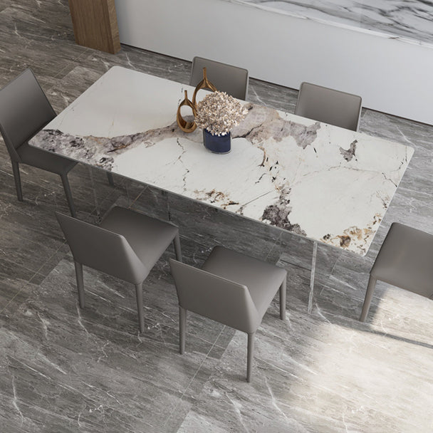 Acrylic Contemporary Rectangular Table Sintered Stone Table for Dining Room Clearhalo ' dining_table' 'Dining Tables & Seating' 'Dining Tables' 'furn' 'furn_dining_table' 'Furniture' 'furniture_dining_table' 'Kitchen & Dining Furniture' 'kitchen&dining_furn' 'kitchen' 'kitchen_dining_table' 4156651