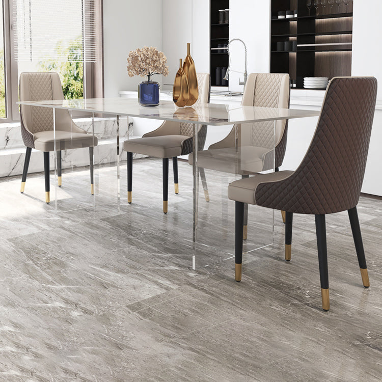 Acrylic Contemporary Rectangular Table Sintered Stone Table for Dining Room Clearhalo ' dining_table' 'Dining Tables & Seating' 'Dining Tables' 'furn' 'furn_dining_table' 'Furniture' 'furniture_dining_table' 'Kitchen & Dining Furniture' 'kitchen&dining_furn' 'kitchen' 'kitchen_dining_table' 4156652