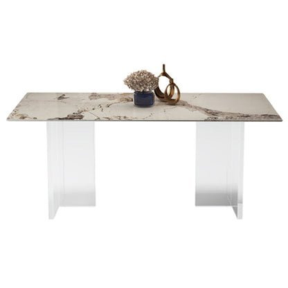 Acrylic Contemporary Rectangular Table Sintered Stone Table for Dining Room Without Chairs Clearhalo ' dining_table' 'Dining Tables & Seating' 'Dining Tables' 'furn' 'furn_dining_table' 'Furniture' 'furniture_dining_table' 'Kitchen & Dining Furniture' 'kitchen&dining_furn' 'kitchen' 'kitchen_dining_table' 4156655