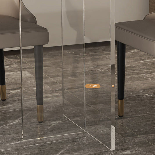 Acrylic Contemporary Rectangular Table Sintered Stone Table for Dining Room Clearhalo ' dining_table' 'Dining Tables & Seating' 'Dining Tables' 'furn' 'furn_dining_table' 'Furniture' 'furniture_dining_table' 'Kitchen & Dining Furniture' 'kitchen&dining_furn' 'kitchen' 'kitchen_dining_table' 4156657