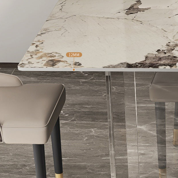 Acrylic Contemporary Rectangular Table Sintered Stone Table for Dining Room Clearhalo ' dining_table' 'Dining Tables & Seating' 'Dining Tables' 'furn' 'furn_dining_table' 'Furniture' 'furniture_dining_table' 'Kitchen & Dining Furniture' 'kitchen&dining_furn' 'kitchen' 'kitchen_dining_table' 4156658
