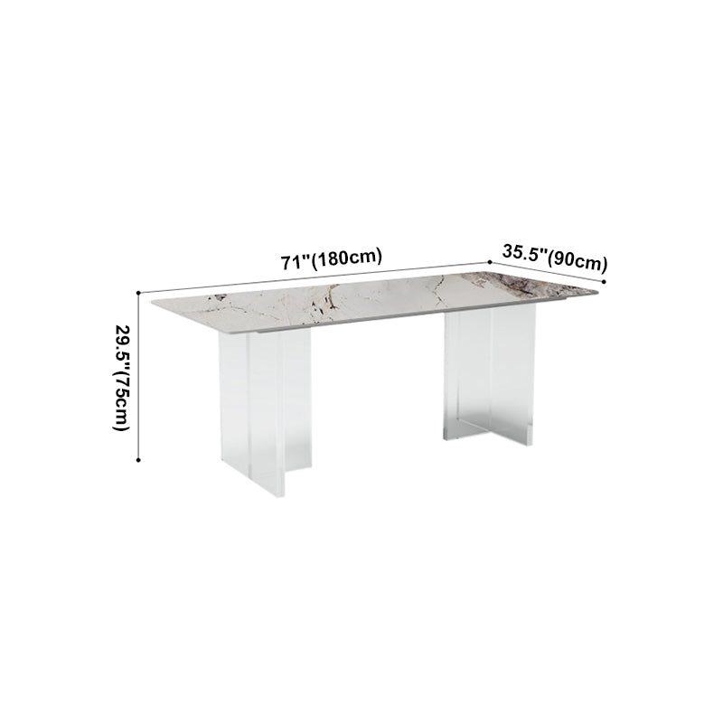 Acrylic Contemporary Rectangular Table Sintered Stone Table for Dining Room Clearhalo ' dining_table' 'Dining Tables & Seating' 'Dining Tables' 'furn' 'furn_dining_table' 'Furniture' 'furniture_dining_table' 'Kitchen & Dining Furniture' 'kitchen&dining_furn' 'kitchen' 'kitchen_dining_table' 4156666