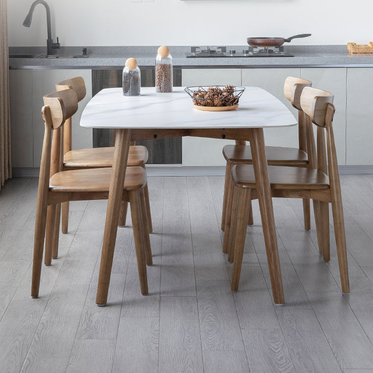 Simple Sintered Stone Dining Table 4 Legs Wood Base Rectangle Table for Home Clearhalo ' dining_table' 'Dining Tables & Seating' 'Dining Tables' 'furn' 'furn_dining_table' 'Furniture' 'furniture_dining_table' 'Kitchen & Dining Furniture' 'kitchen&dining_furn' 'kitchen' 'kitchen_dining_table' 4156668