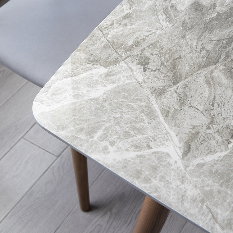 Simple Sintered Stone Dining Table 4 Legs Wood Base Rectangle Table for Home Clearhalo ' dining_table' 'Dining Tables & Seating' 'Dining Tables' 'furn' 'furn_dining_table' 'Furniture' 'furniture_dining_table' 'Kitchen & Dining Furniture' 'kitchen&dining_furn' 'kitchen' 'kitchen_dining_table' 4156672