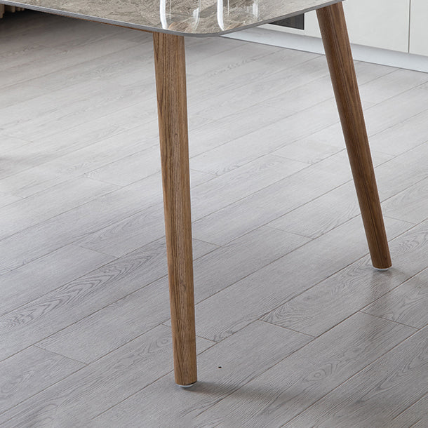 Simple Sintered Stone Dining Table 4 Legs Wood Base Rectangle Table for Home Clearhalo ' dining_table' 'Dining Tables & Seating' 'Dining Tables' 'furn' 'furn_dining_table' 'Furniture' 'furniture_dining_table' 'Kitchen & Dining Furniture' 'kitchen&dining_furn' 'kitchen' 'kitchen_dining_table' 4156673