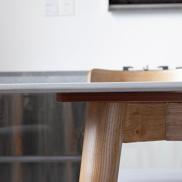 Simple Sintered Stone Dining Table 4 Legs Wood Base Rectangle Table for Home Clearhalo ' dining_table' 'Dining Tables & Seating' 'Dining Tables' 'furn' 'furn_dining_table' 'Furniture' 'furniture_dining_table' 'Kitchen & Dining Furniture' 'kitchen&dining_furn' 'kitchen' 'kitchen_dining_table' 4156675