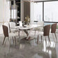 Traditional Luxury Dining Table Rectangle Sintered Stone Dining Table with Pedestal Base Clearhalo ' dining_table' 'Dining Tables & Seating' 'Dining Tables' 'furn' 'furn_dining_table' 'Furniture' 'furniture_dining_table' 'Kitchen & Dining Furniture' 'kitchen&dining_furn' 'kitchen' 'kitchen_dining_table' 4156684