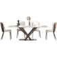 Traditional Luxury Dining Table Rectangle Sintered Stone Dining Table with Pedestal Base Clearhalo ' dining_table' 'Dining Tables & Seating' 'Dining Tables' 'furn' 'furn_dining_table' 'Furniture' 'furniture_dining_table' 'Kitchen & Dining Furniture' 'kitchen&dining_furn' 'kitchen' 'kitchen_dining_table' 4156691